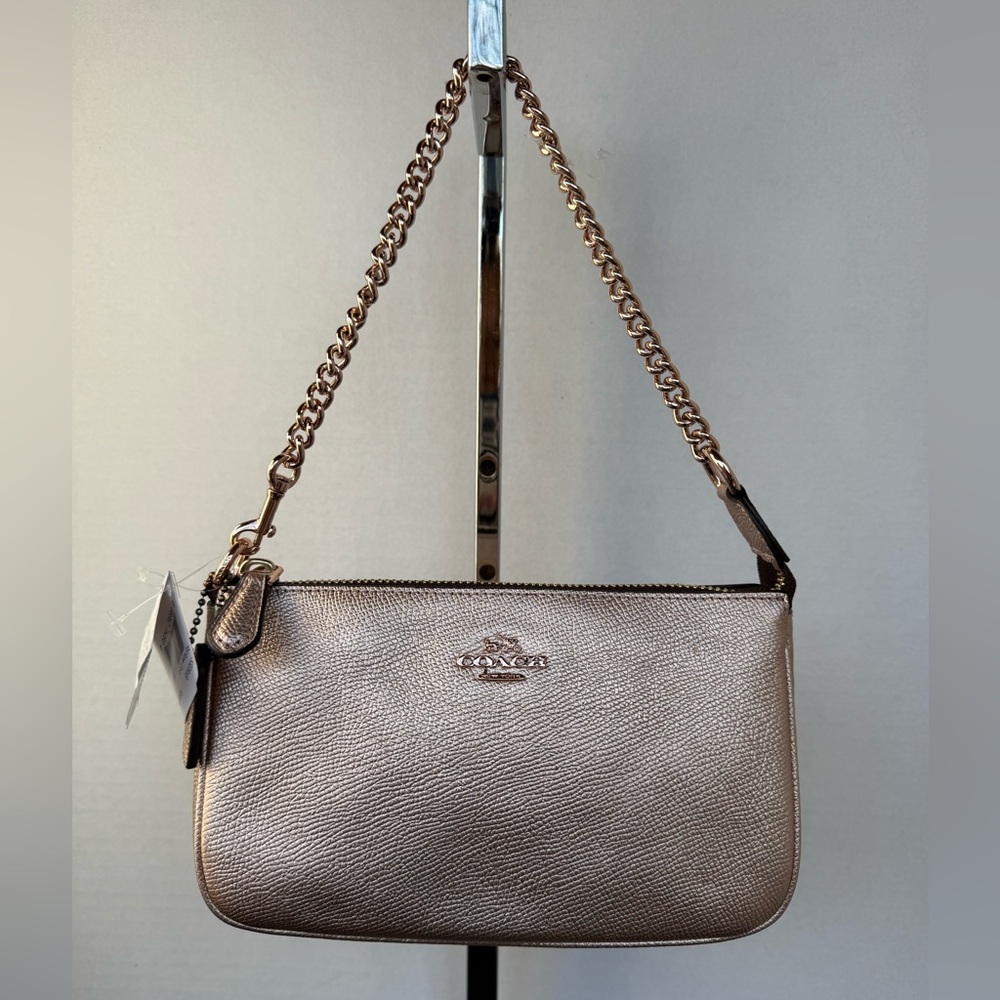Coach Pink Y2K Purse Small Chain Party  Nolita 19 Metallic NWT.